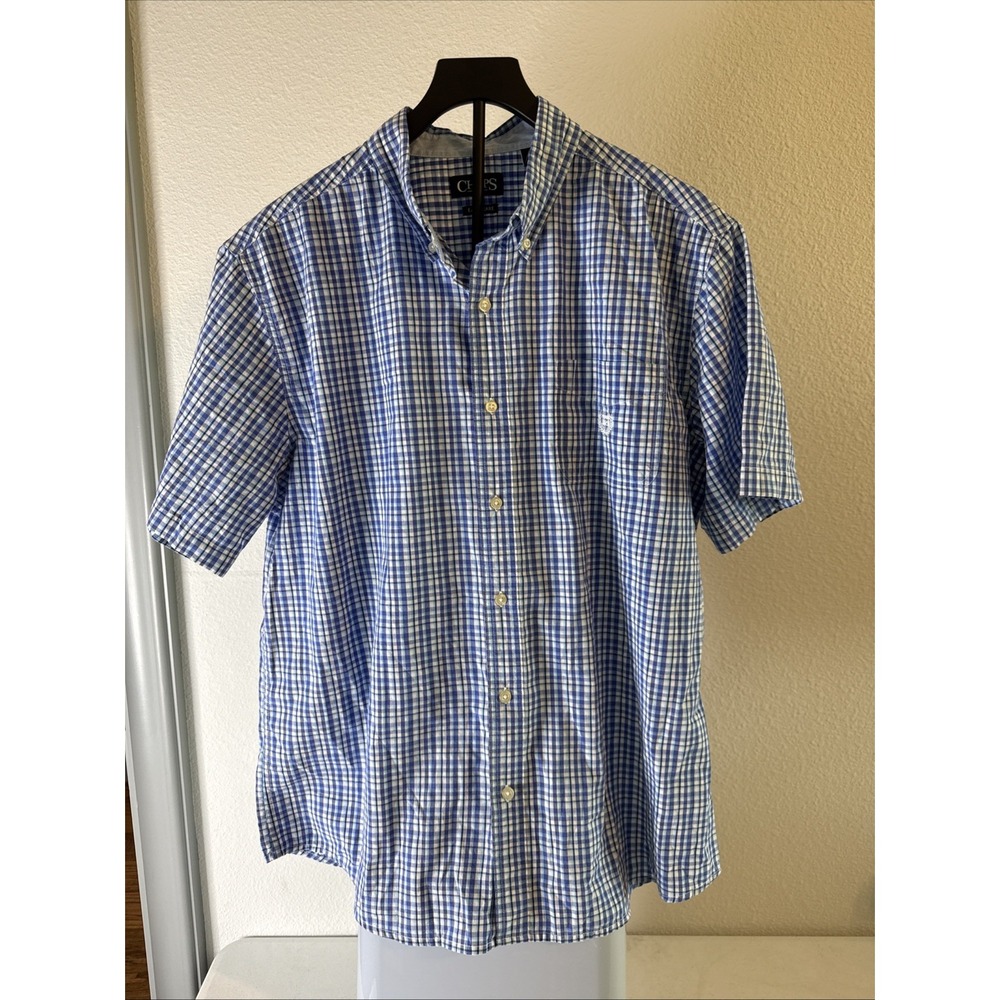 Ralph Lauren Polo Button Up Short Sleeve Blue Plaid Size XL